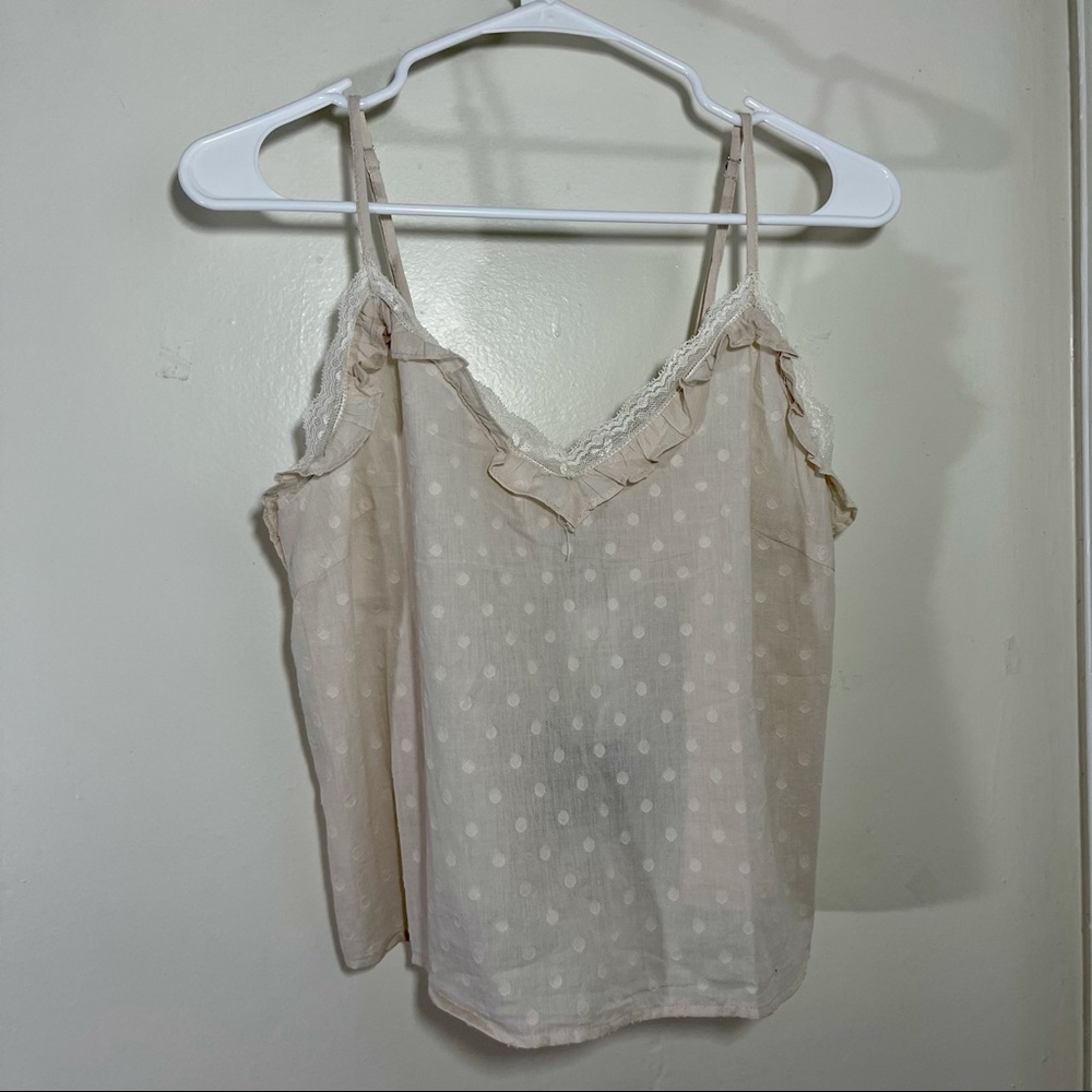 Le Lis Polka dot Lace Sleeveless Top